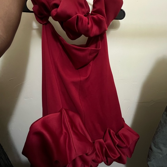 Wilma Ruffle Mini Dress - Red - Picture 2 of 4